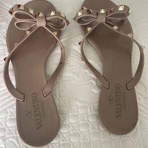 Valentino Garavani Rockstud PVC Flat Thong Sandals